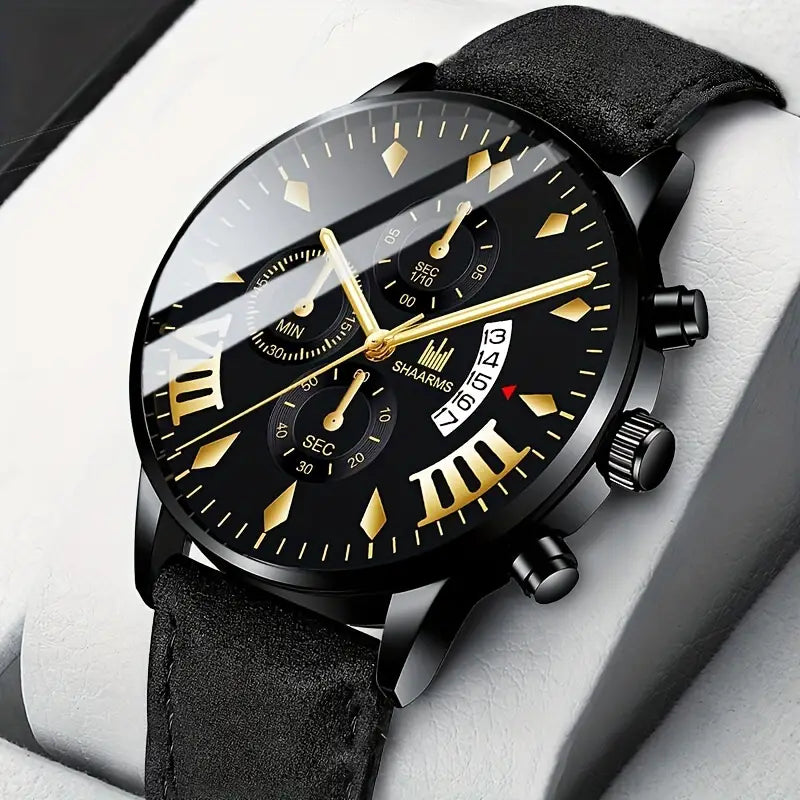 Wrist Watch With PU Leather