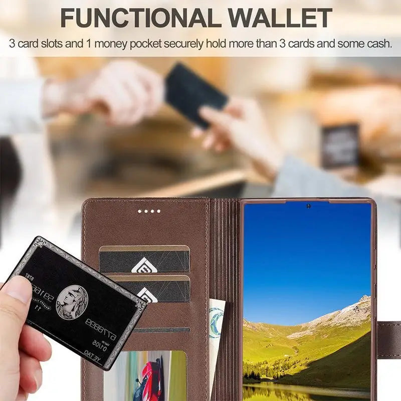 Luxury Leather Wallet Case, For IPhone