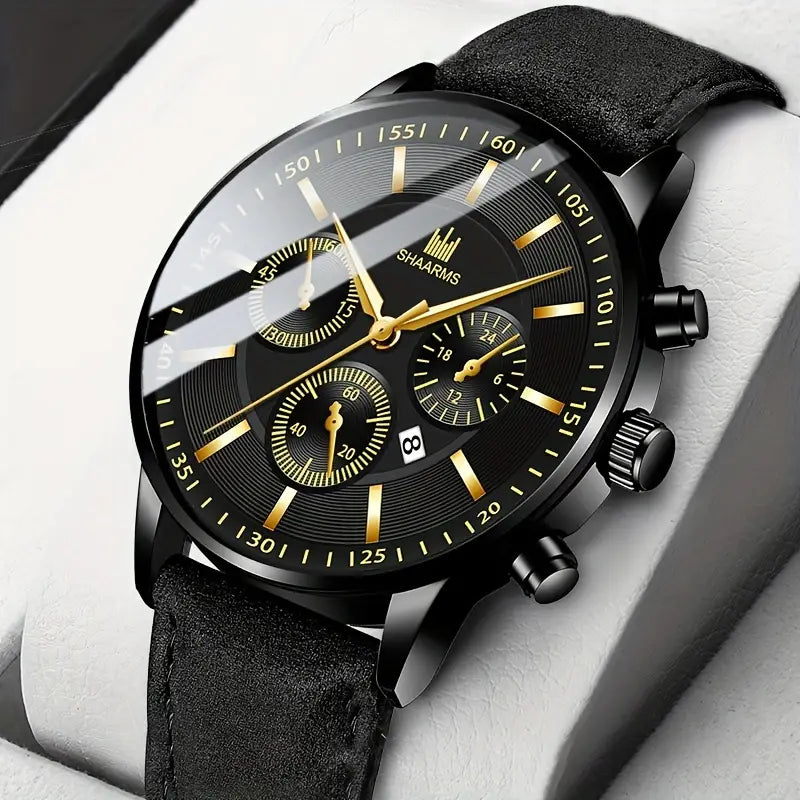 Wrist Watch With PU Leather