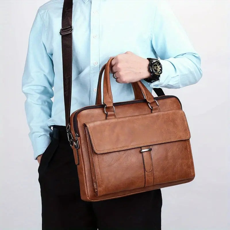 Men's PU Soft Leather Briefcase