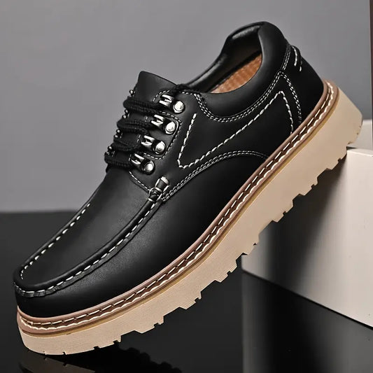 Men's Solid Split Leather Casual Shoes