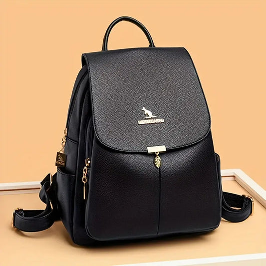 Leather Flap Backpack For Women