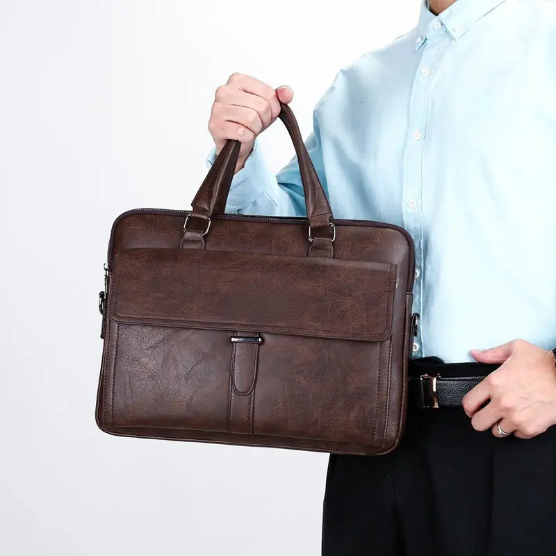 Men's PU Soft Leather Briefcase