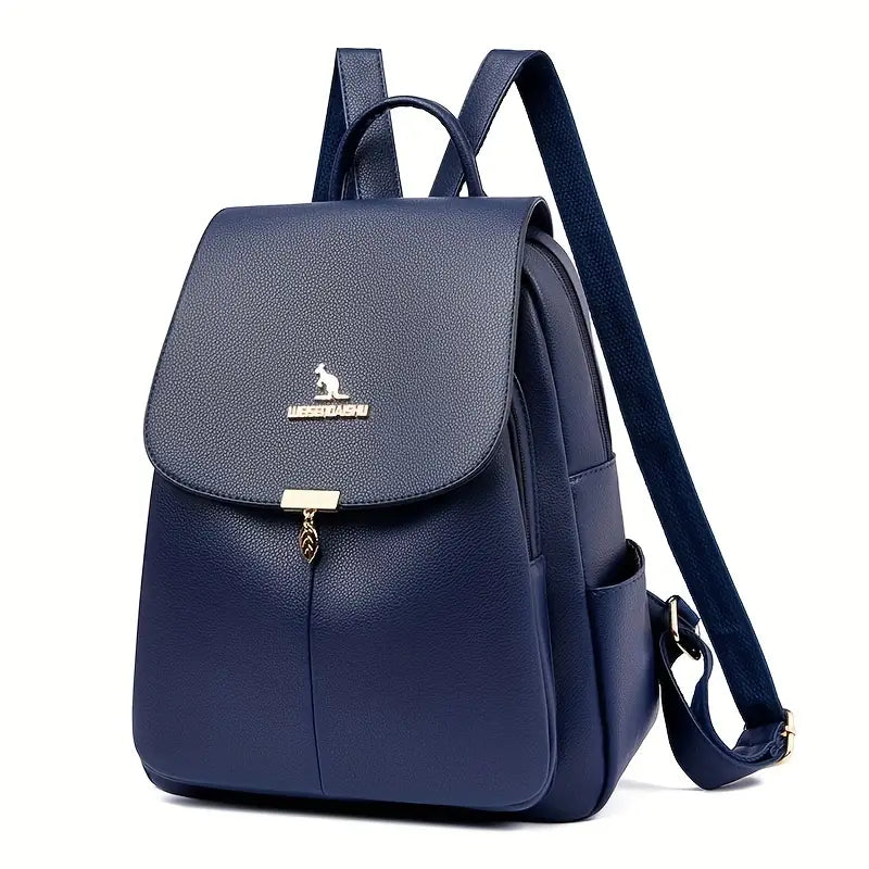 Leather Flap Backpack For Women