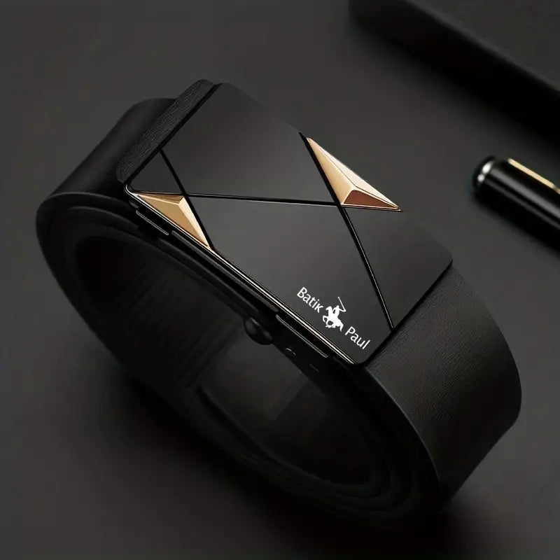 Men's Leather Belt, Automatic Buckle