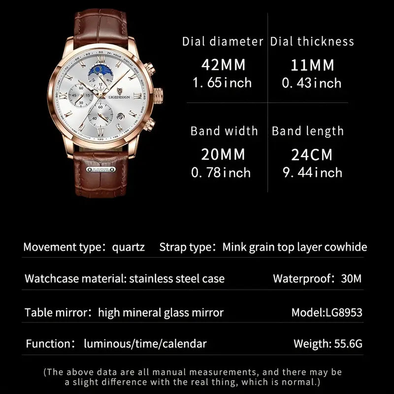 Luxury leather watch