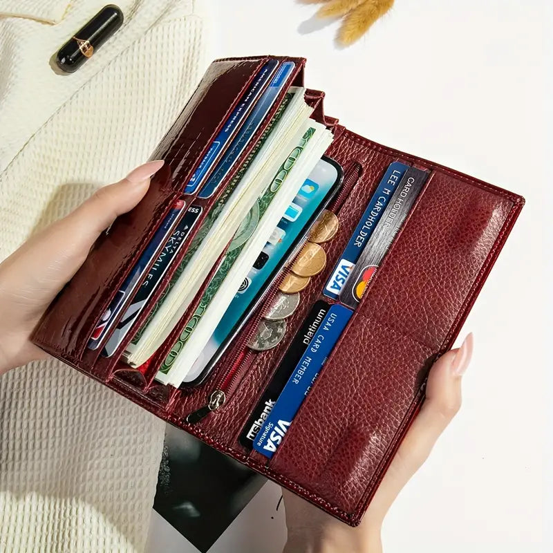 Genuine Leather Bifold Wallet For Women