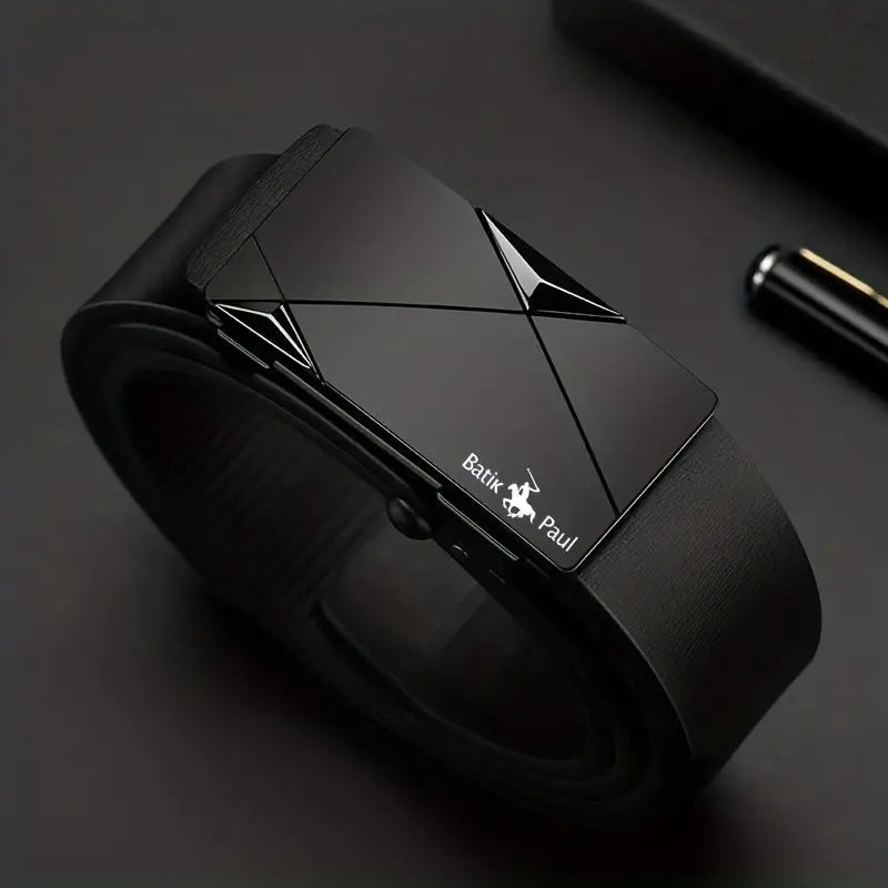 Men's Leather Belt, Automatic Buckle