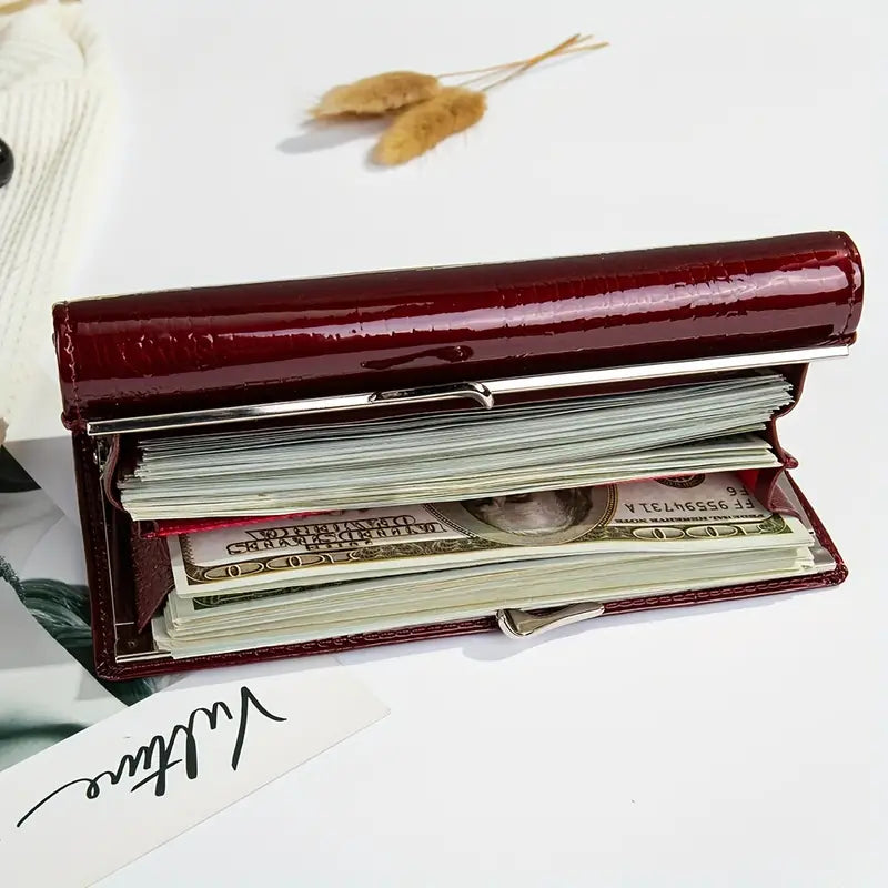 Genuine Leather Bifold Wallet For Women