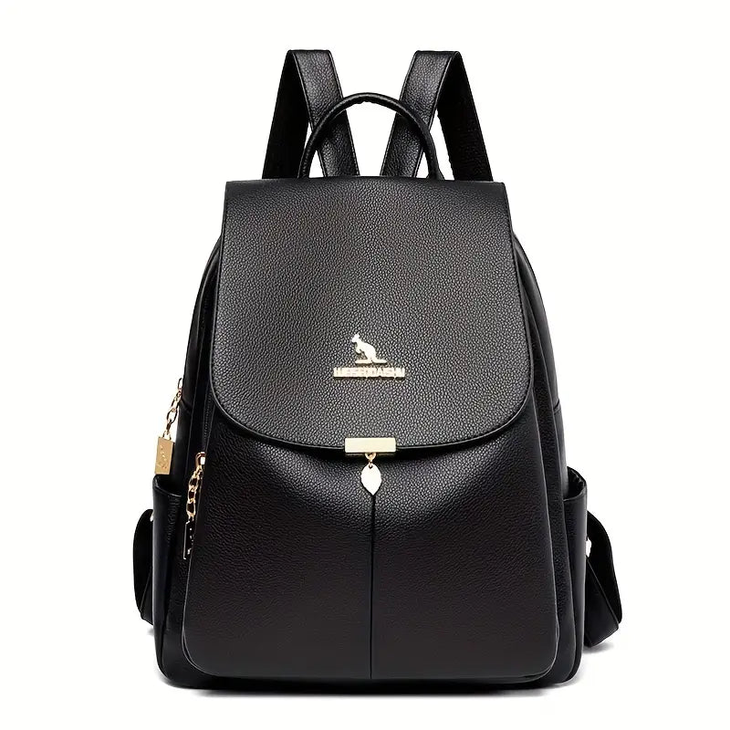 Leather Flap Backpack For Women