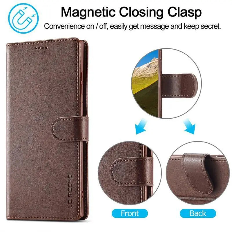 Luxury Leather Wallet Case, For IPhone