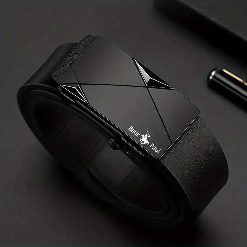 Men's Leather Belt, Automatic Buckle