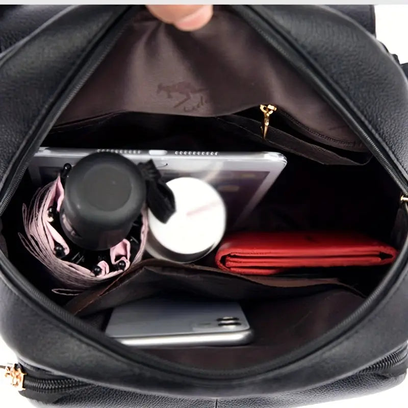 Leather Flap Backpack For Women