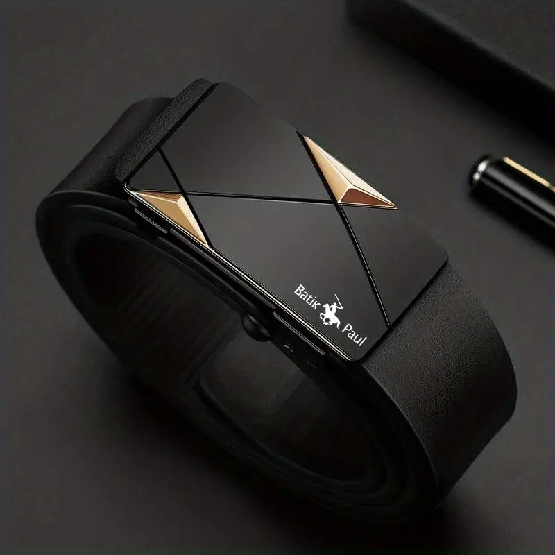 Men's Leather Belt, Automatic Buckle