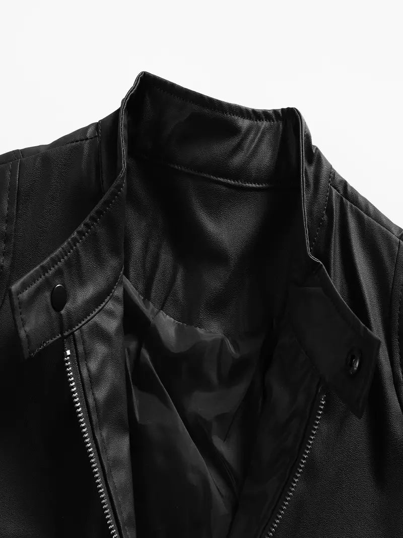 Leather Jacket, Men's Zip Up