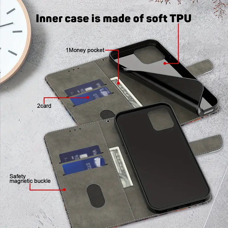 Leather wallet & phone cover