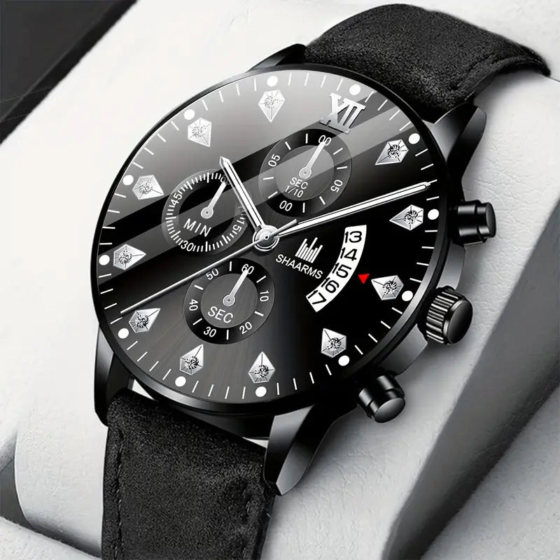 Wrist Watch With PU Leather