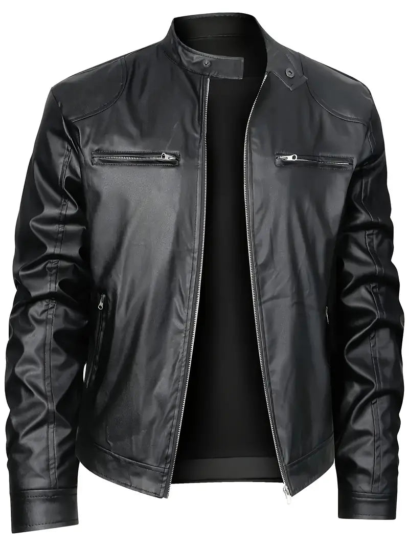 Leather Jacket, Men's Zip Up