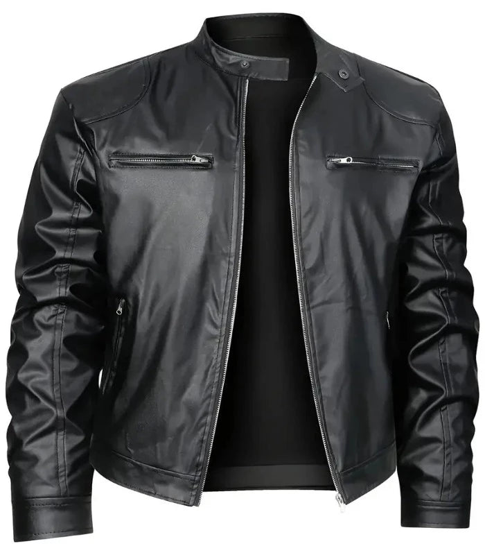 Leather Jacket, Men's Zip Up