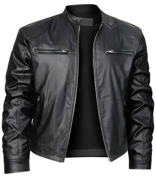 Leather Jacket, Men's Zip Up